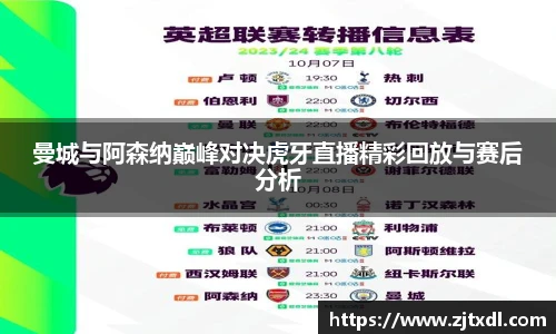 曼城与阿森纳巅峰对决虎牙直播精彩回放与赛后分析